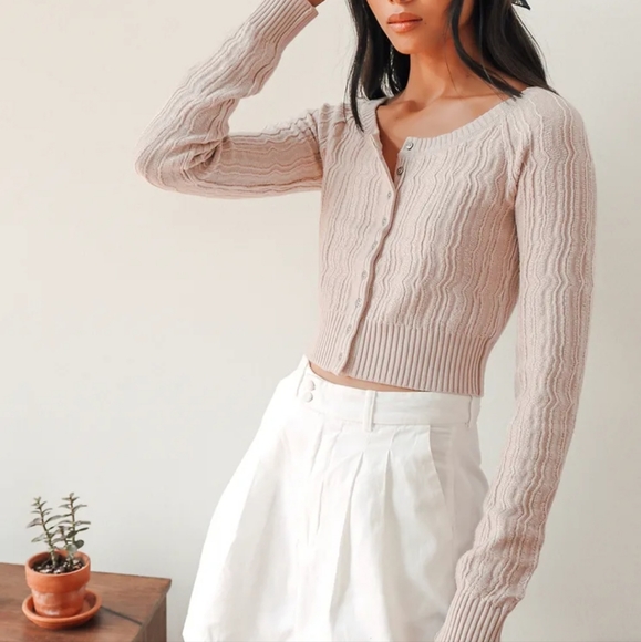 Free People Mimi Cardi button front cropped cardigan - Picture 7 of 9